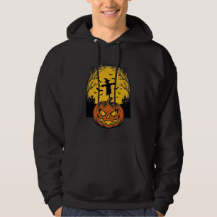 Veste À Capuche Art de l'épouvantail de lune de citrouille d'Hallo