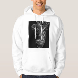 Veste À Capuche Art de ligne de visage abstrait minimaliste.