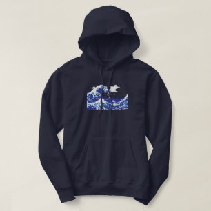 Veste À Capuche Art de pixel de bit du bleu 8 de tsunami de pixel