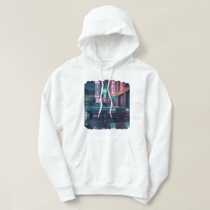 Veste À Capuche Art de scène de rue rétro avec voiture classique d