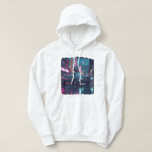 Veste À Capuche Art de scène de rue rétro avec voiture classique d