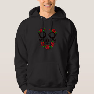 Veste À Capuche Art Décès Mal Pirate Crâne Avec Roses Rouges