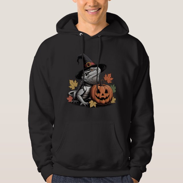 Veste À Capuche Art Halloween de sorcière de dragon barrée (Devant)