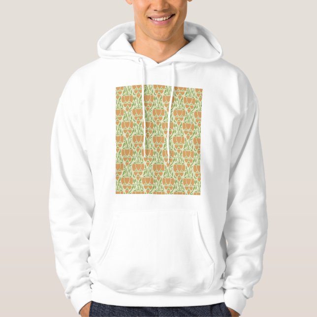 Veste À Capuche Art Nouveau : Élégance florale (Devant)