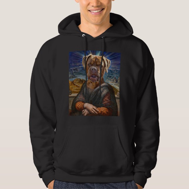 Veste À Capuche Art numérique - BULLDOG MONA LISA (Devant)