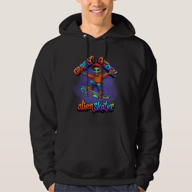 Veste À Capuche Art spatial Hoverboard Alien Skateur Gravité facul (Devant)