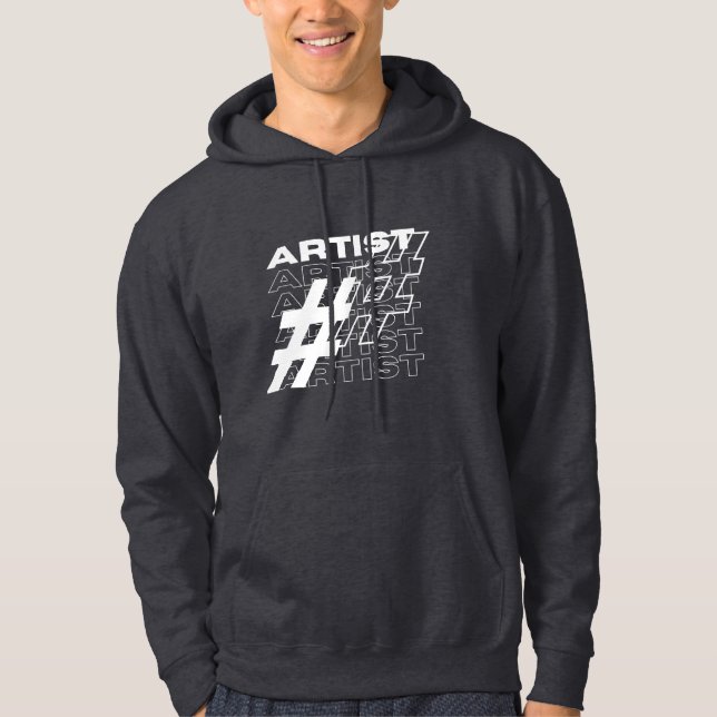 Veste À Capuche Artiste Typographie Hashtag (Devant)