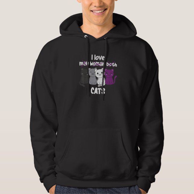 Veste À Capuche Asexual Flag Pride LGBTQ Cats cute Asexual Cat   (Devant)