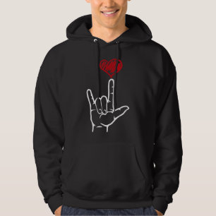 Veste À Capuche ASL I Love You Hand American Sign Language