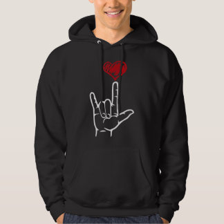 Veste À Capuche ASL I Love You Hand American Sign Language