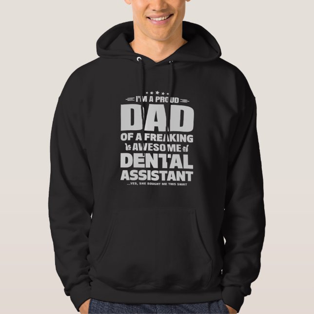 Veste À Capuche Assistante dentaire pour papa fier (Devant)
