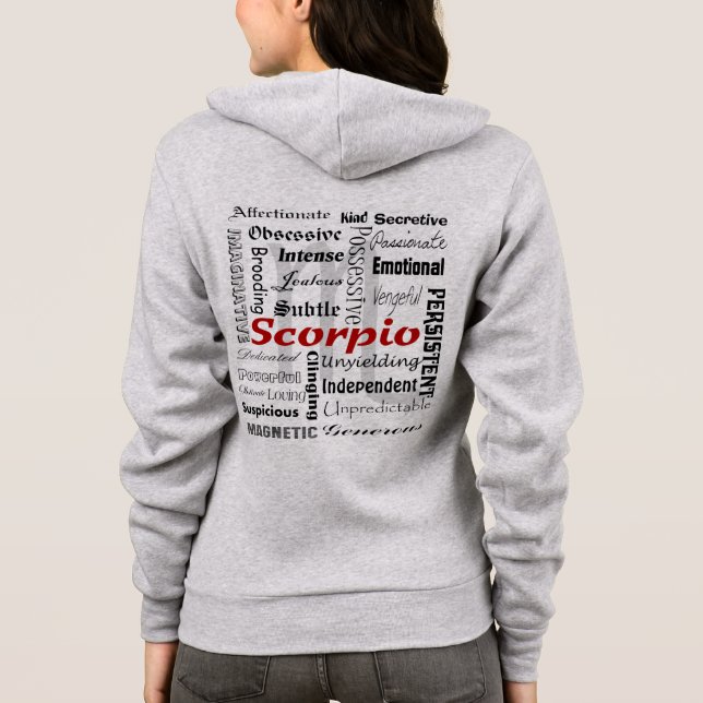 Veste À Capuche Astrologie Scorpio Horoscope Zodiac Traits Collage (Dos)
