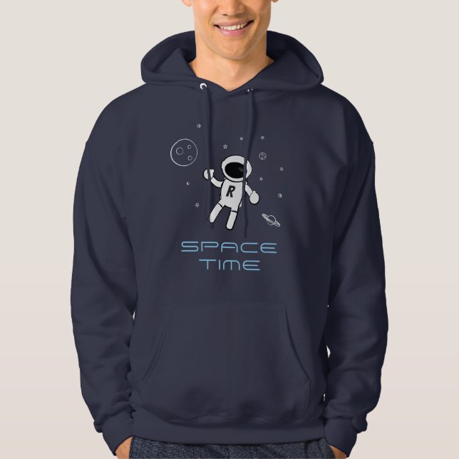 Veste À Capuche Astronaut Dans L'Espace - Art, Bleu Marine (Devant)