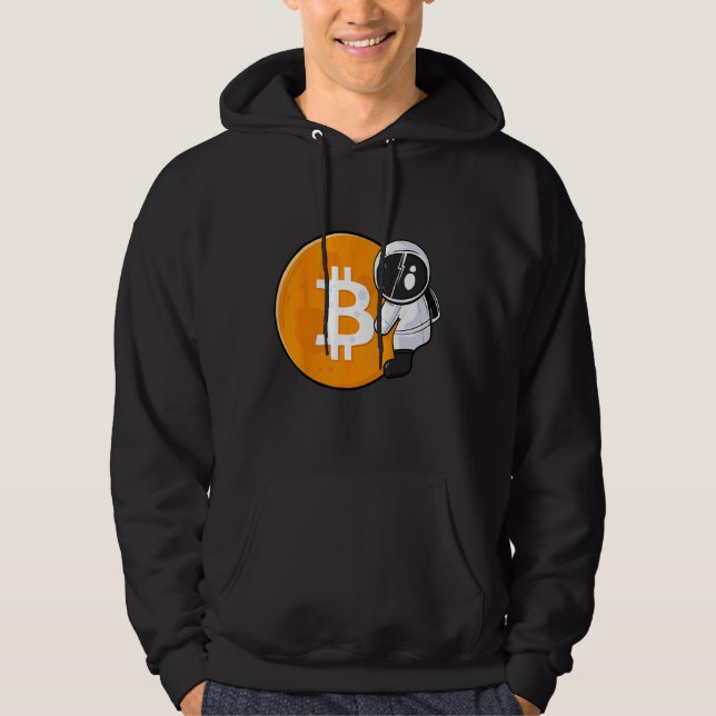 Veste À Capuche Astronaut Holding Bitcoin To The Moon HODL BTC Cry (Devant)