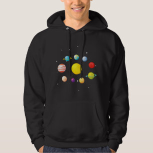 Veste À Capuche Astronomie Lover Science Système solaire Nerd Plan