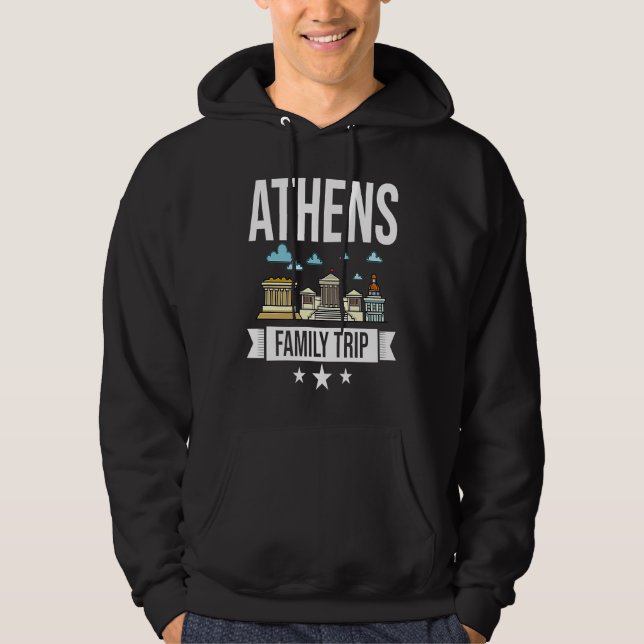Veste À Capuche Athens Greece City Trip Skyline Map Travel (Devant)