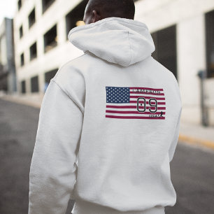 Veste À Capuche Athlète de soccer américain personnalisé Patriote