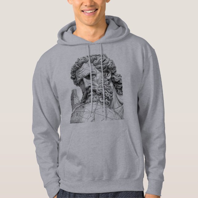 Veste À Capuche Atlas Titan Close-Up Mythology Sketch Art Hoodie (Devant)