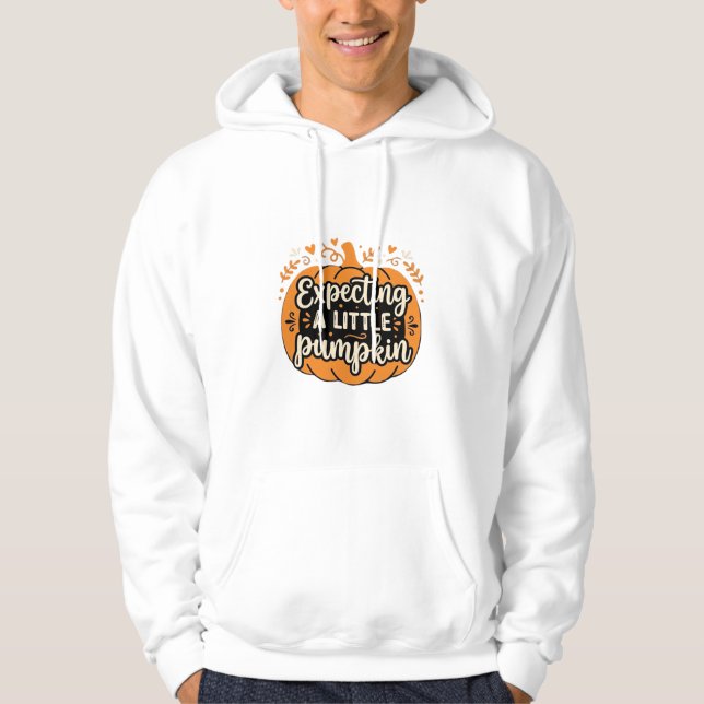 Veste À Capuche Attendant un Petit Citrouille Halloween Grossesse  (Devant)