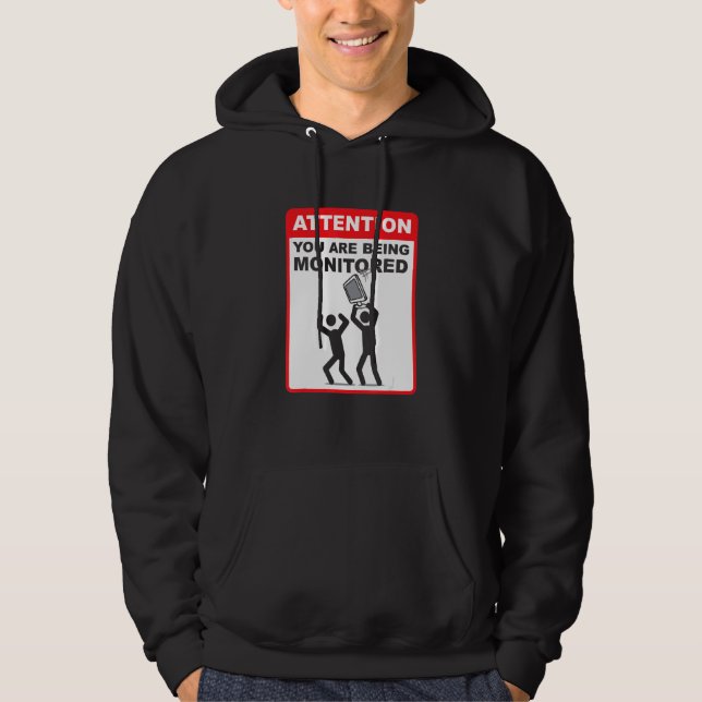 Veste À Capuche Attention Vous Êtes Sous Surveillance  Programmati (Devant)