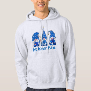 Veste À Capuche Attrapez Ce "Trois Gnomes tenant Blue Puzzle Autis