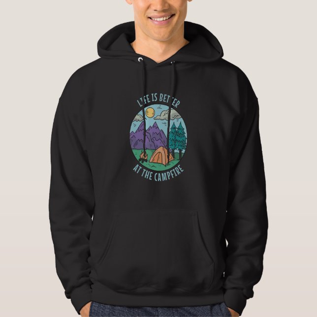 Veste À Capuche Au Feu De Camp Camping Caravanier (Devant)