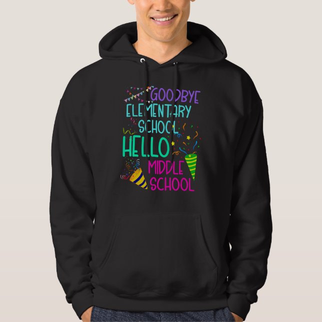 Veste À Capuche Au revoir école primaire Bonjour école secondaire  (Devant)