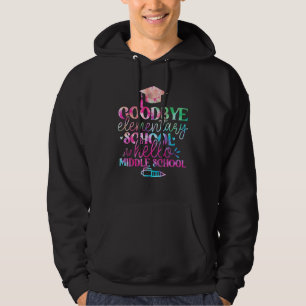 Veste À Capuche Au revoir Élémentaire Bonjour Collège Tie Dye Gra