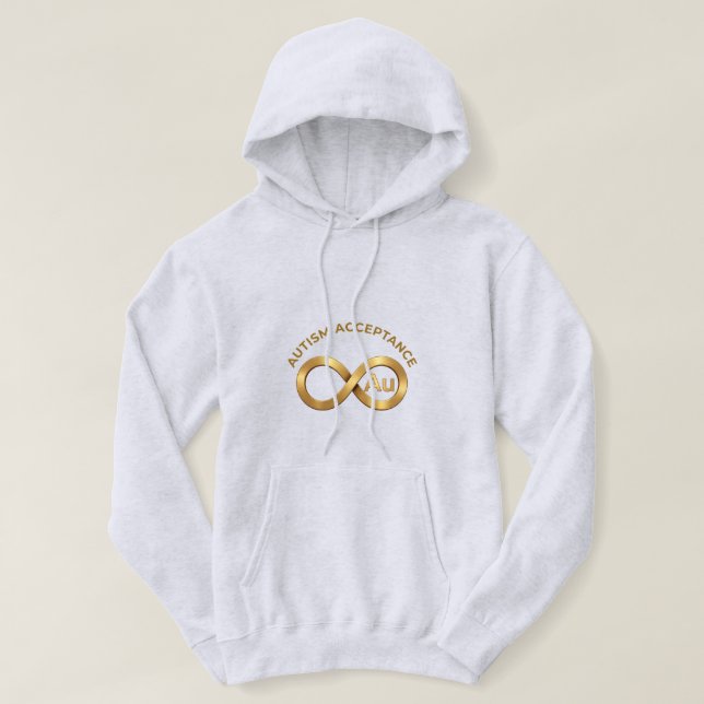 Veste À Capuche Autism Acceptance Au Gold Infinity Symbol  (Design devant)