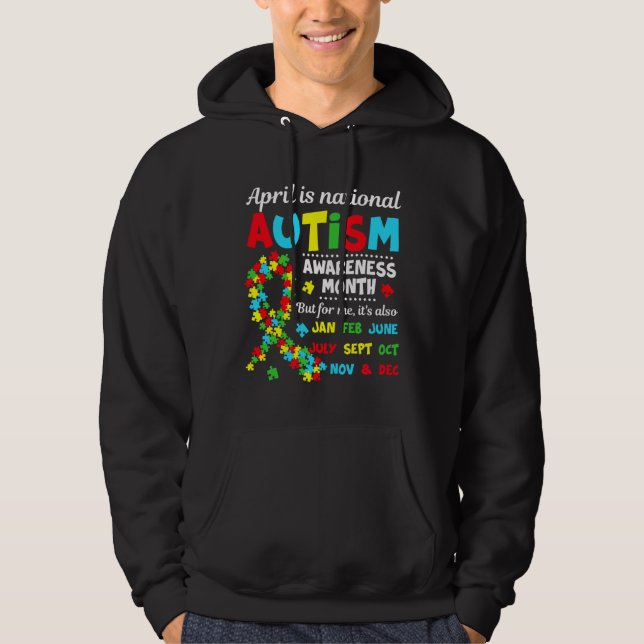 Veste À Capuche Autism Awareness April Is National Autism Awarenes (Devant)