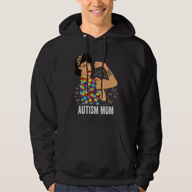 Veste À Capuche Autism Awareness Day Strong Woman Autism Mom  1 (Devant)