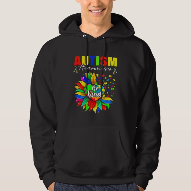 Veste À Capuche Autism Awareness Sunflower Choose Kindness Mom Kid (Devant)