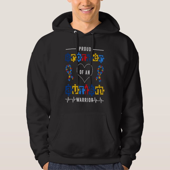 Veste À Capuche Autism Awareness Warrior Brother ASD Autistic Puzz (Devant)