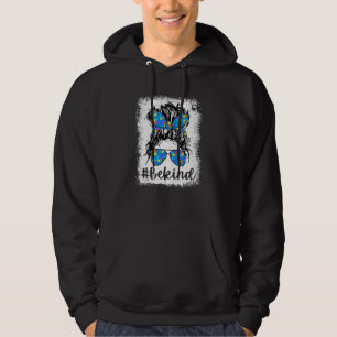 Veste À Capuche Autism Be Kind Messy Bun Maman Vie Coeur Puzzle Wo