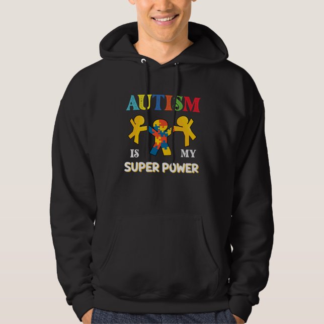 Veste À Capuche autism day awareness autistic love puzzle kids pro (Devant)