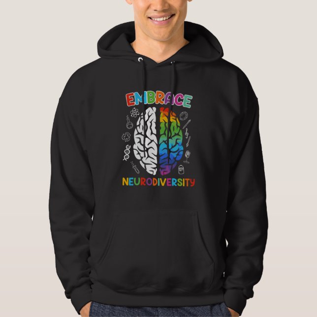 Veste À Capuche Autism Embrace Neurodiversity Autistics Awareness  (Devant)