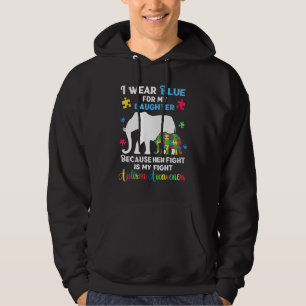 Veste À Capuche Autism Fille Maman Papa, Fun Puzzle Autistic Elep