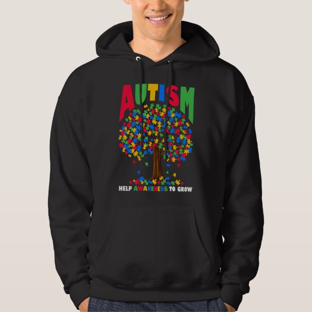 Veste À Capuche Autism Help Awareness To Grow Puzzle Tree Autism A (Devant)