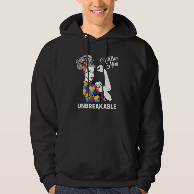 Veste À Capuche Autism Mom Unbreakable World Autism Awareness Day  (Devant)