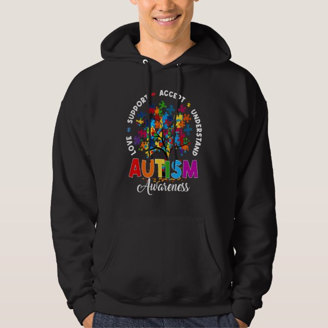 Veste À Capuche Autism Shirt Love Accept Support Autistic Autism A (Devant)