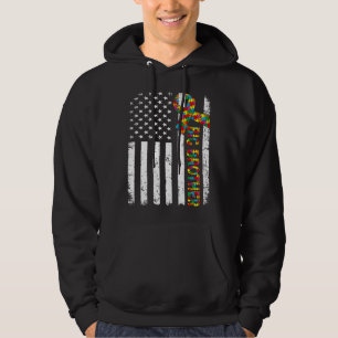 Veste À Capuche Autisme déprimé Big Brother American Flag Family