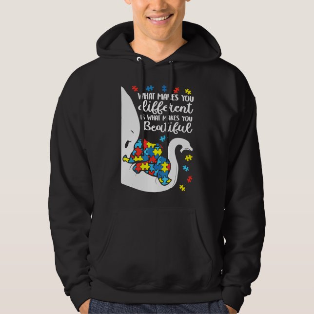 Veste À Capuche Autisme Elephant Maman Ce Qui Vous Rend Différents (Devant)