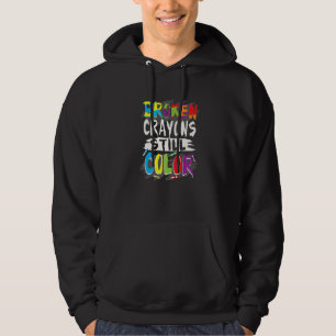 Veste À Capuche Autisme enseignant cassé Crayons Couleur Autisme