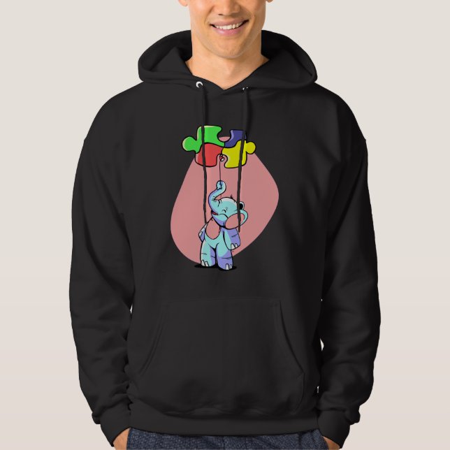 Veste À Capuche Autisme Mini éléphant (Devant)