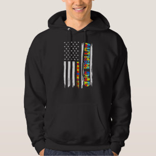 Veste À Capuche Autisme papa dégoûté Drapeau Américain Chemise Pèr