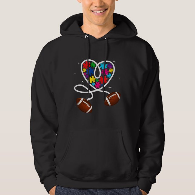 Veste À Capuche Autisme rétro Mère Drapeau américain Amour Autisme (Devant)