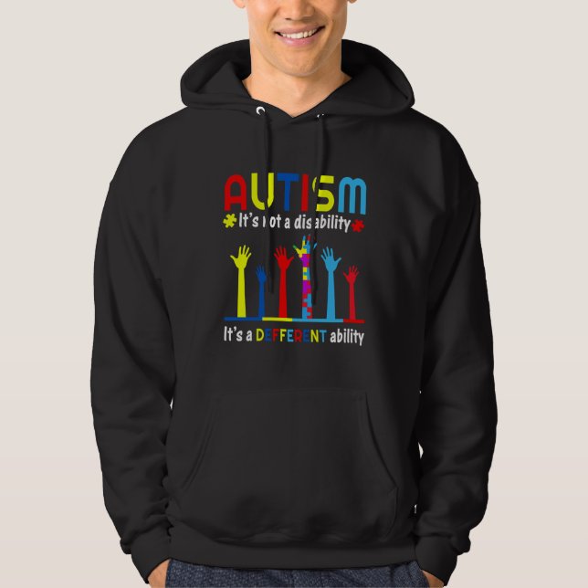 Veste À Capuche Autisme Squelette Dabbing Ce N'Est Pas Un Handicap (Devant)