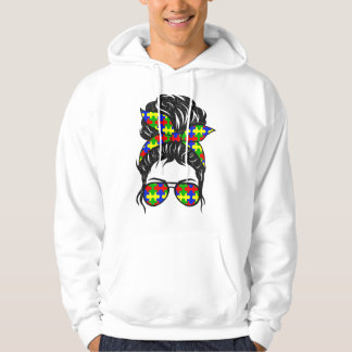 Veste À Capuche Autistic Autism Awareness Sunglasses Bandana Messy