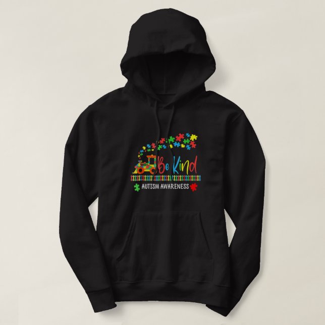 Veste À Capuche Autistic Be Kind Train Puzzle Pièce Pour Enfants A (Design devant)