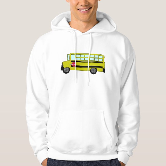 Veste À Capuche Autobus scolaire jaune avec panneau d'arrêt (Devant)